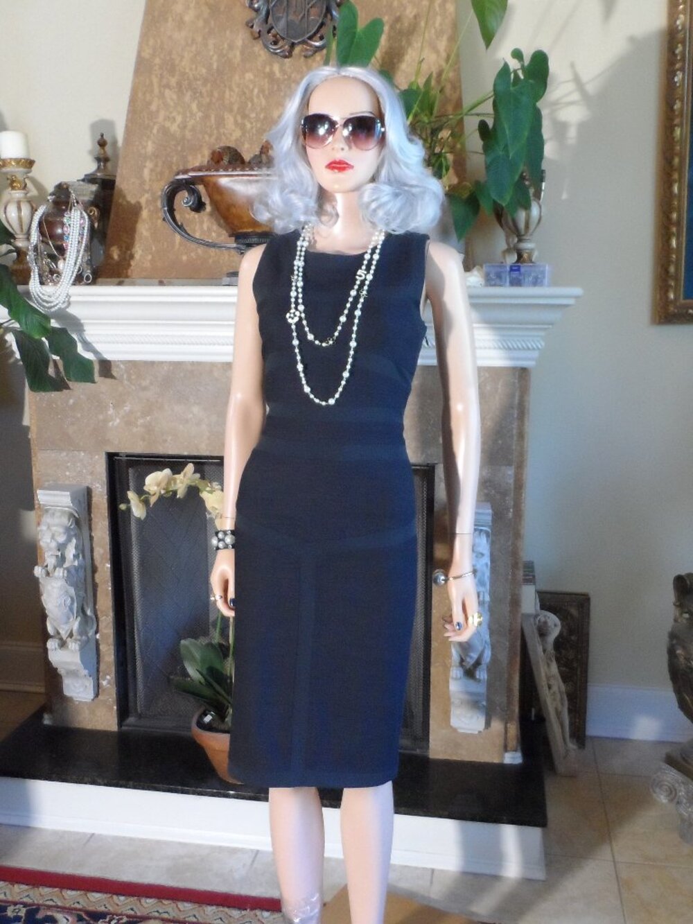Diane von Furstenberg Charcoal Gray Wool Blend Sheath Dress Size 8